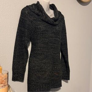 ECI Dark Gray Cowl Neck Sweater NWOT